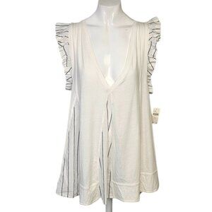 Anthropologie Pilcro Godet Trapeze Flutter Tank - V-Neck, Tie Back, Size S, NWT